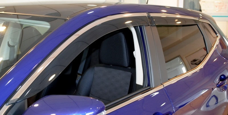 Дефлекторы окон для Mazda CX-7 Euro Standard хромированный молдинг Cobra Tuning